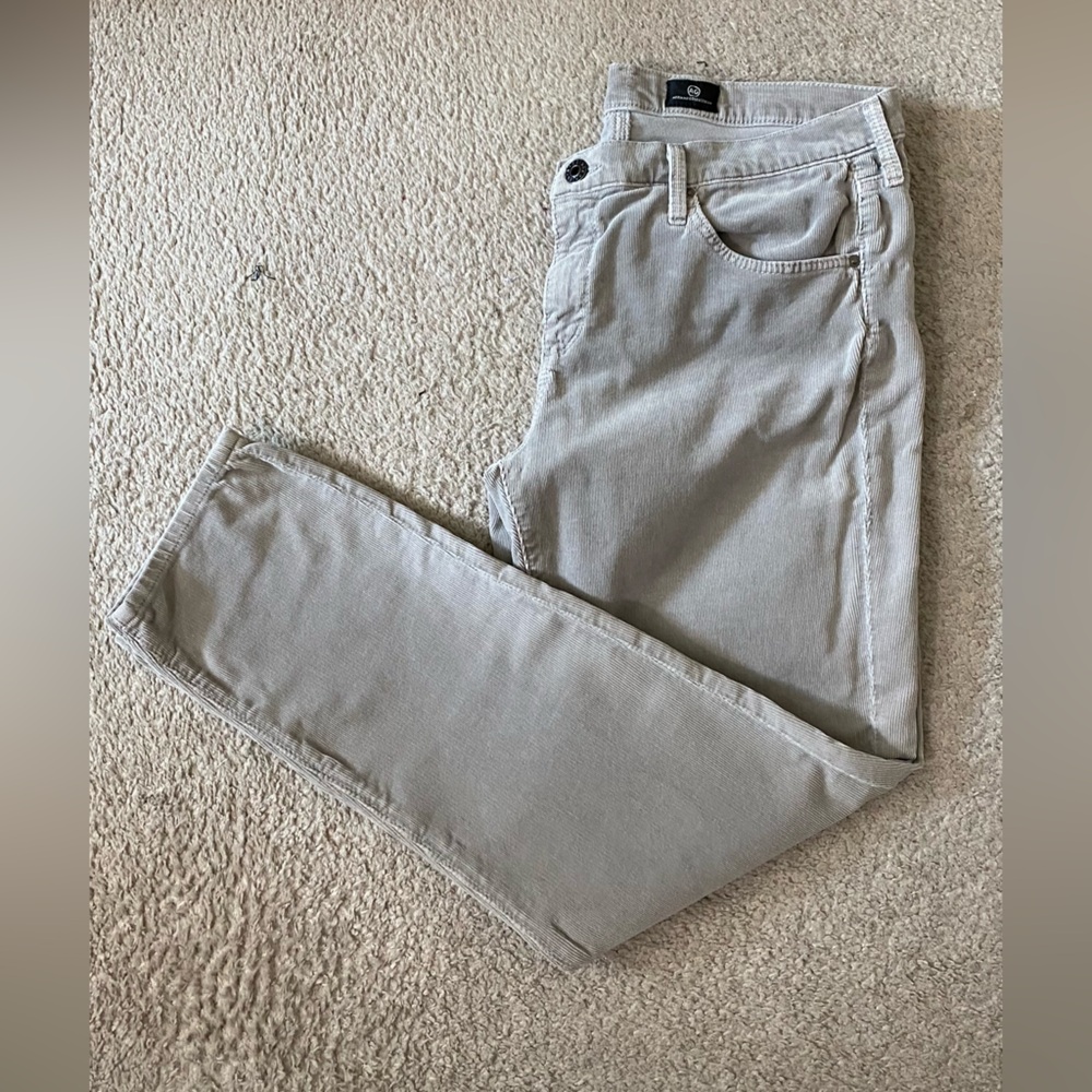 AG Adriano Goldschmied Men's Light Gray Slim corduroy 32 x 28